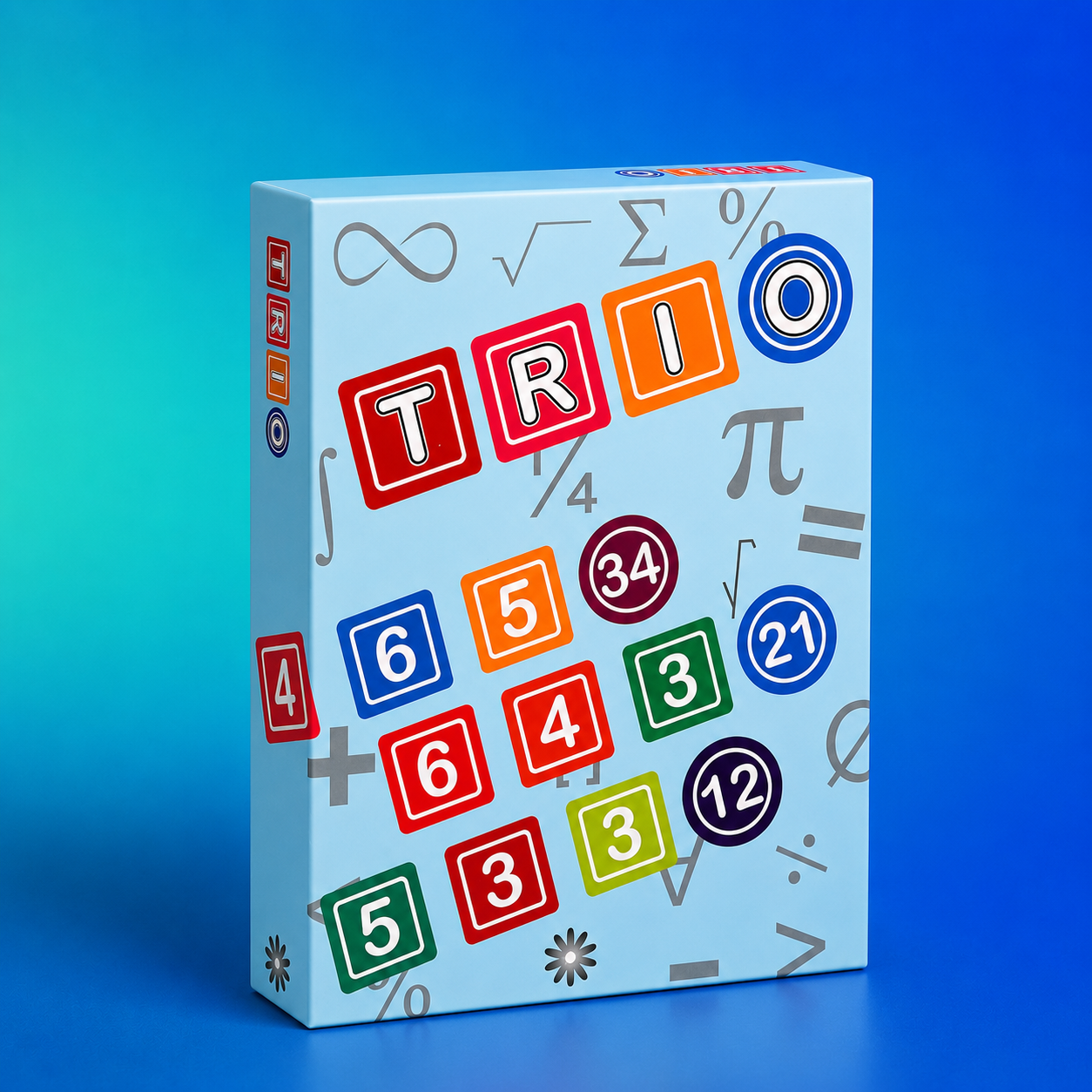Front view of the Trio mathematical strategy game