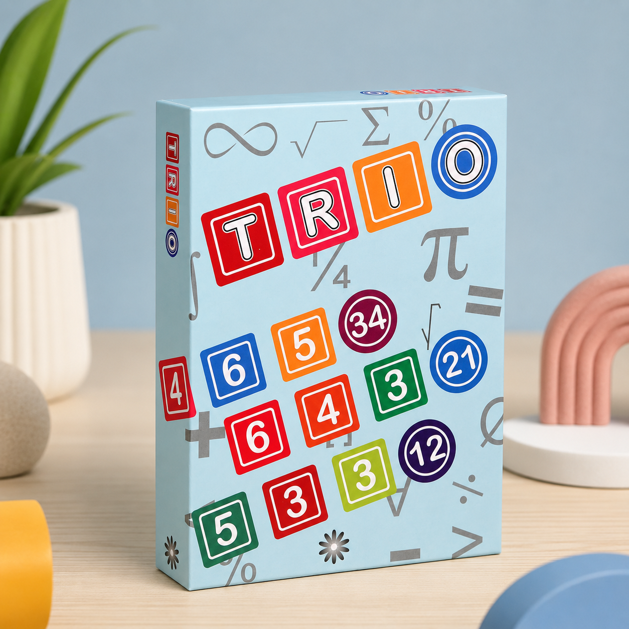 Front view of the Trio game box